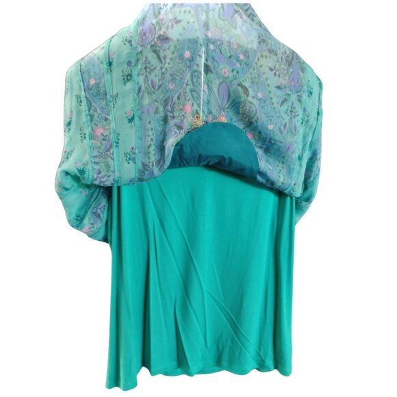 NEW Soft Surroundings Bronte Tunic & Tank Meridian Blue Beaded Plus 2X - Picture 8 of 8